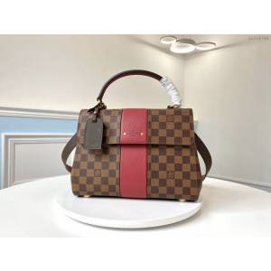 路易威登LV女包 N64416 酒紅色中號 Bond Street單柄手袋 LV棋盤格新款手提肩背斜挎女包 xxlv2748