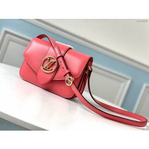 路易威登LV女包 M55949 Pont 9手袋 光滑皮革 LV新款女士全皮單肩斜挎包 xxlv2800