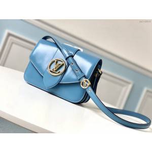 路易威登LV女包 M55947 Pont 9手袋 光滑皮革 LV新款女士全皮單肩斜挎包 xxlv2810