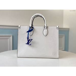 路易威登LV女包 M56081 白色 Onthego中號托特包 LV新款多功能手提購物包 xxlv2940