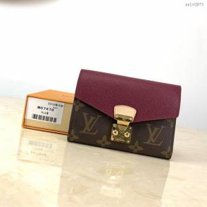 路易威登LV錢包 M67478 紫色 Pallas短款錢夾 LV老花配牛皮經典款女士短夾錢包 xxlv2973