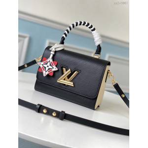 路易威登LV女包 M56780 黑色 LV專櫃新款Twist中號手袋 LV女士手提肩背斜挎包 xxlv3067