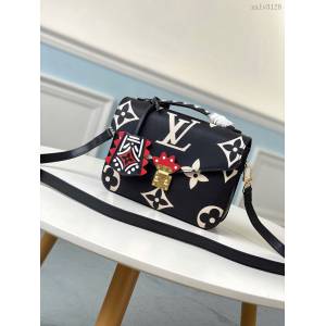 路易威登LV女包 M45385 LV專櫃新款Pochette Métis手袋 LV黑色壓紋皮革女款手提肩背包 xxlv3128