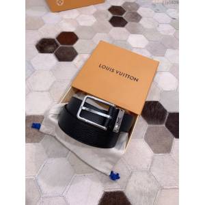 LV專櫃新款男士皮帶 路易威登高端男士腰帶 精緻手工繪邊  jjp1639