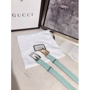 Gucci經典女士皮帶 370717 古奇方扣牛皮腰帶  jjp2038