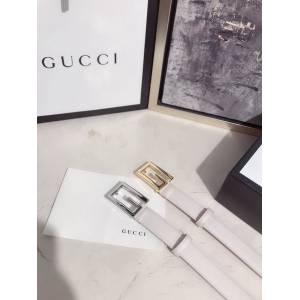 Gucci經典女士皮帶 370717 古奇方扣牛皮腰帶  jjp2045