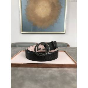 Gucci經典男士皮帶 古奇雙G拋光腰帶 411924  jjp2064