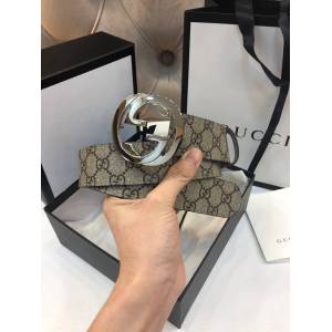 Gucci經典男士皮帶 古奇PVC人造帆布印花腰帶  jjp2524