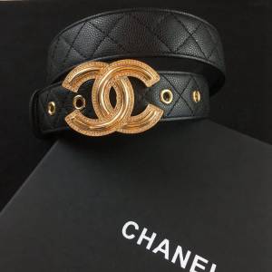 Chanel專門店2021新款女士皮帶 香奈兒經典字母扣牛皮腰帶  jjp2618