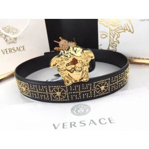 VERSVE高端男士皮帶 範思哲Versace美杜莎頭像搭扣腰帶  jjp2778