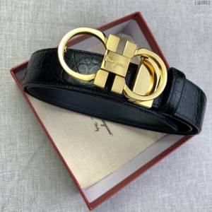 菲拉格慕專櫃款男士皮帶 Ferragamo雙面牛皮紋理腰帶  jjp2812