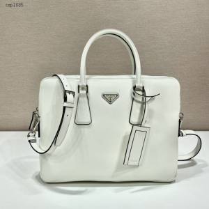 Prada專櫃新款新色公事包 2VE368 普拉達十字紋牛皮男士手提公事包 csp1095