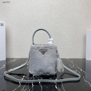 Prada專櫃新款山羊毛桶包 1BA373 普拉達Prada Panier桶包手袋 csp1525