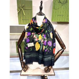 古奇專櫃新款羊絨圍巾 Gucci2022年秋冬新款100%羊絨女士圍巾披肩 mmyj1245