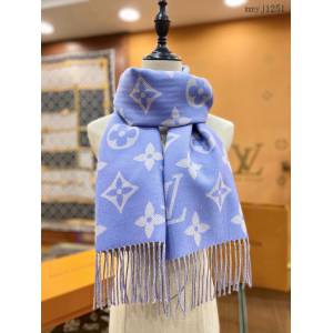 LV專櫃新品路易威登全幅經典Monogram圖案100%羊毛流蘇長巾女士圍巾披肩 mmyj1251