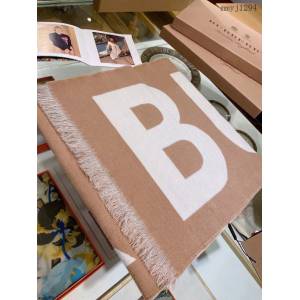 BURBERRY專櫃新款巴寶莉經典純羊絨雙面大字母圍巾 mmyj1294