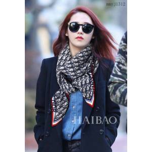 Dior專櫃新款迪奧邊框老花羊絨真絲大方巾女士圍巾披肩 mmyj1312