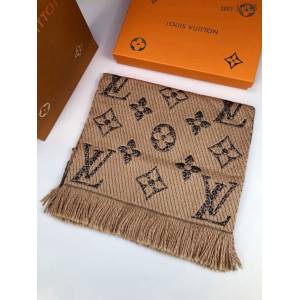 LV專櫃新品路易威登皮具豹紋系列真絲加羊毛爆款圍巾男女士長巾 mmyj1343