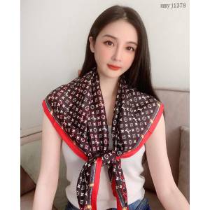 LV專櫃新品路易威登真絲系列經典老花100%喬其緞桑蠶絲圍巾方巾 mmyj1378