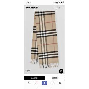 BURBERRY專櫃經典羊絨系列巴寶莉經典款水波紋小格紋混絨圍巾男女款圍巾披肩 mmyj1388