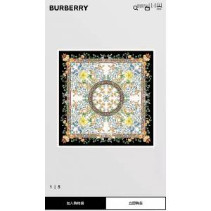 BURBERRY專櫃新款格紋巴寶莉高端城市花園真絲方巾 mmyj1491