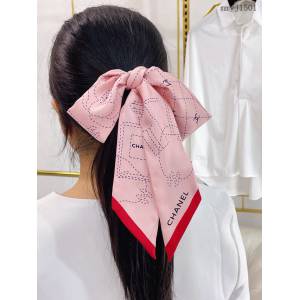 CHANEL專門店新款香奈兒雙面斜紋真絲束發帶飄帶款小圍巾綁頭髮綁手袋 mmyj1501