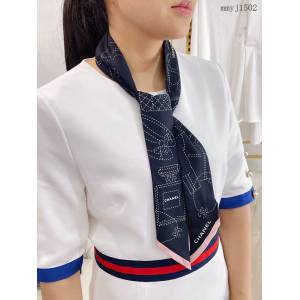 CHANEL專門店新款香奈兒雙面斜紋真絲束發帶飄帶款小圍巾綁頭髮綁手袋 mmyj1502