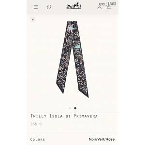 Hermes專櫃新款愛馬仕斜紋真絲雙層雙面春日之島束發帶Twilly小絲巾絲帶飄帶 mmyj1563