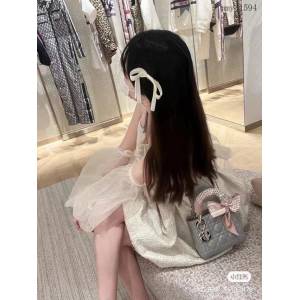 Dior專櫃新款迪奧Mitzah絲巾飄帶桑蠶絲斜紋多功能發束領巾絲巾綁帶 mmyj1594