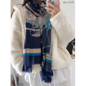 Hermes專櫃新款愛馬仕高端頂極羊絨圍巾女士大披肩 mmyj1618