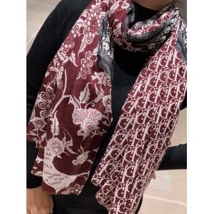 Dior專櫃新款D銀絲拼花紋迪奧客供銀絲羊絨面料長巾 mmyj1632