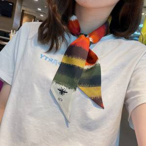 Dior專櫃新款迪奧雙面斜紋真絲束發帶飄帶款可當小圍巾綁頭髮綁手袋 mmyj1648