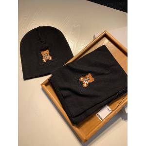 莫斯奇諾羊毛套裝帽子 Moschino情侶款經典套裝帽子圍巾 mmyj1913