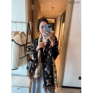 LV專櫃新品路易威登老花披肩100%羊毛長巾女士圍巾 mmyj2188