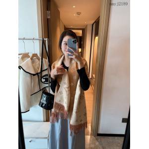 LV專櫃新品路易威登老花披肩100%羊毛長巾女士圍巾 mmyj2189