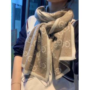 Gucci古奇專櫃爆款經典羊絨圍巾雙面提花男女通用 mmyj2198