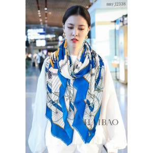 Hermes專櫃爆款女士圍巾披肩 愛馬仕自行車長巾羊絨方巾 mmyj2338