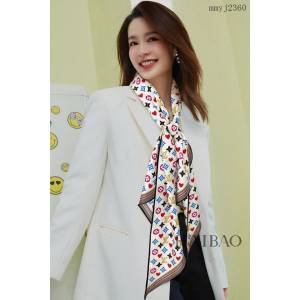 LV專櫃新品路易威登紙牌花紋大飄帶絲巾 mmyj2360