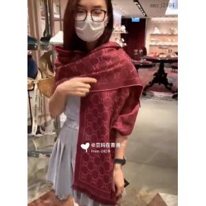 Gucci古奇專櫃爆款羊毛雙面提花女士圍巾披肩 mmyj2404