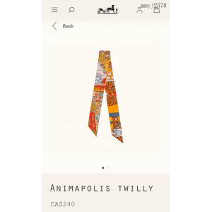 Hermes專櫃新款愛馬仕Twilly動物之城頂級斜紋真絲印花飄帶領巾發帶包包配飾 mmyj2578