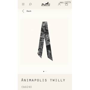 Hermes專櫃新款愛馬仕Twilly動物之城頂級斜紋真絲印花飄帶領巾發帶包包配飾 mmyj2579