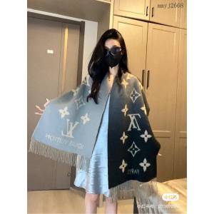 LV專櫃新品路易威登羊絨漸變披肩女士留須圍巾 mmyj2668