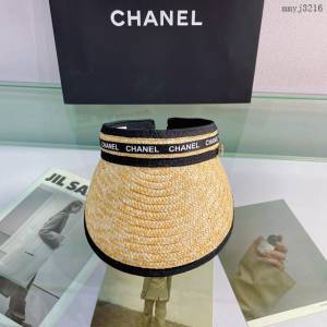 CHANEL專門店新款發箍空頂帽 香奈兒發箍式麥稈空頂帽 mmyj3216