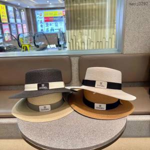CHANEL專門店新款香奈兒蝴蝶結草編遮陽草帽沙灘風 mmyj3292