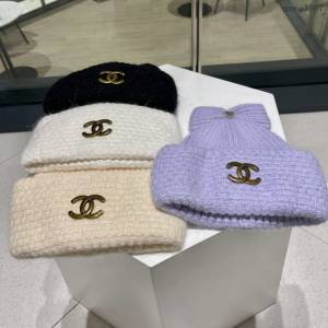 CHANEL專門店新款香奈兒蝴蝶結兔毛針織保暖帽 女生兔毛線帽 mmyj3367