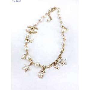 Chanel專櫃新款飾品 香奈兒秋冬新品珍珠雙C星星愛心5字項鏈 zgb1039