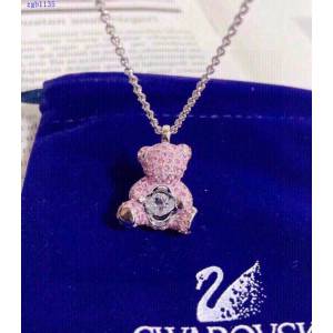 Swarovski施華洛世奇心動粉鑽泰迪熊 鎖骨項鏈 zgb1135