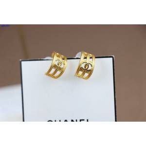 Chanel專櫃新款雙c耳釘 香奈兒復古金屬中古耳環 zgb1853