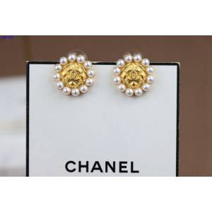Chanel專櫃新款雙c耳釘 香奈兒復古金屬中古耳環 zgb1859