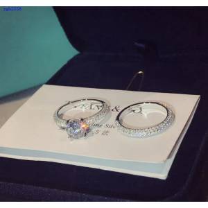 Tiffany新款鑽戒 蒂芙尼T家經典排鑽四爪1克拉戒指套件排鑽戒指 zgb2338